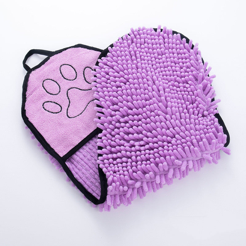 Super absorbent dog towel made with microfiber, perfect for drying wet pets after bath time or walks. 
