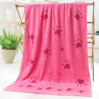 Super absorbent dog towel made from soft microfiber. Dries dog quickly after bath or walk. Available in various colors.