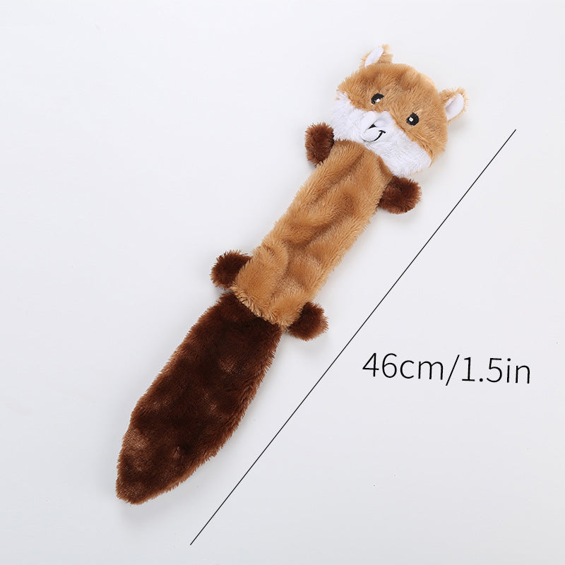 Cute Plush Dog Toy with Squeaker brown 
