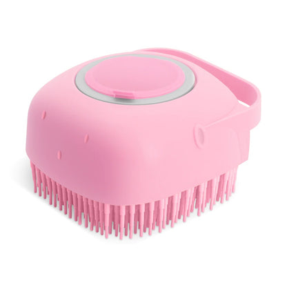 Dog Brush & Shampoo Massager pink