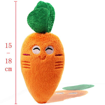 Cute Plush Dog Toy with Squeaker carrot 