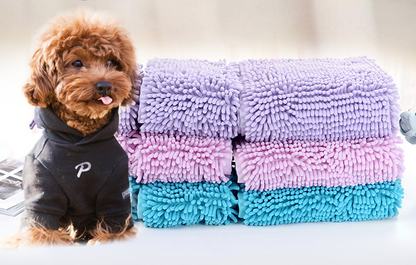 Chenille Dog Towel - Dries fur fast and keeps your pup warm and cozy.