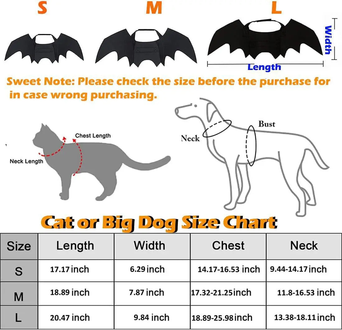 size chart Bat Wings & Bell Style
