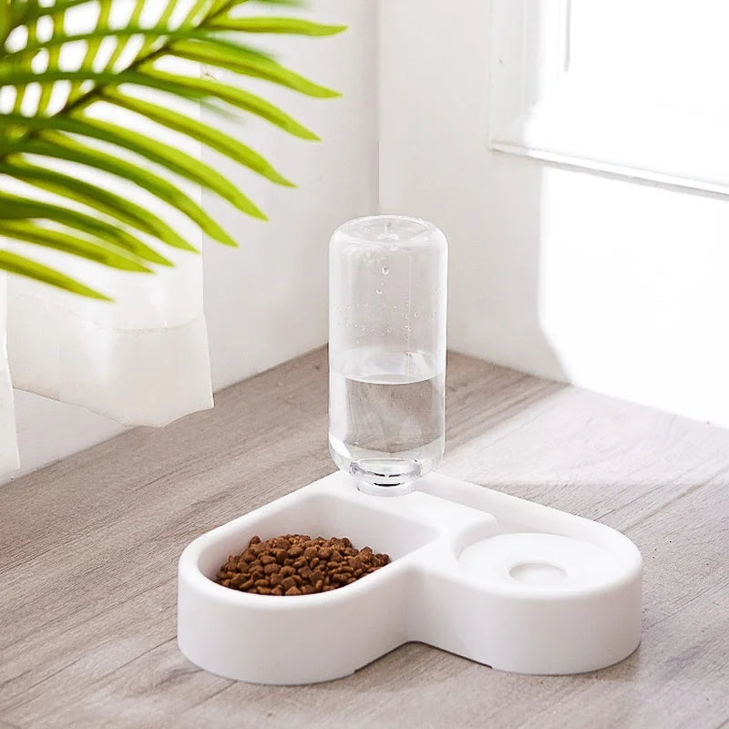 automatic pet feeder in the corner 