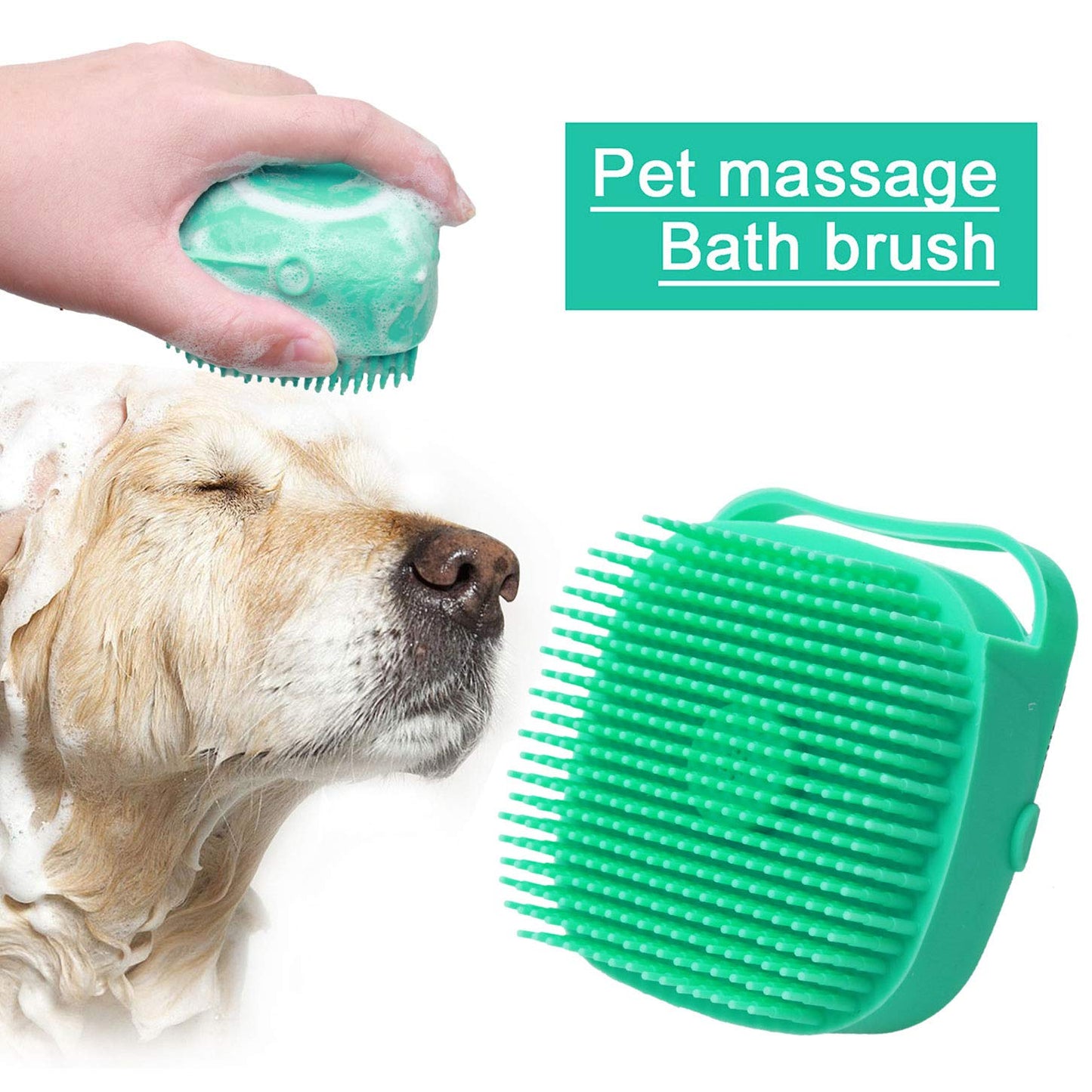 Dog Brush & Shampoo Massager white dog